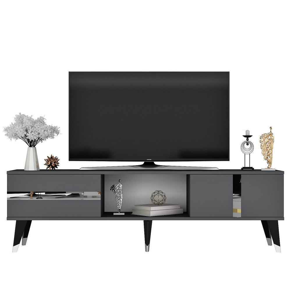 TV stolík Vania - Anthracite, Silver