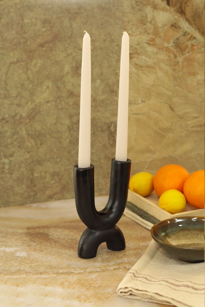 Súprava svietnikov (3 kusy) Two Arms - Black