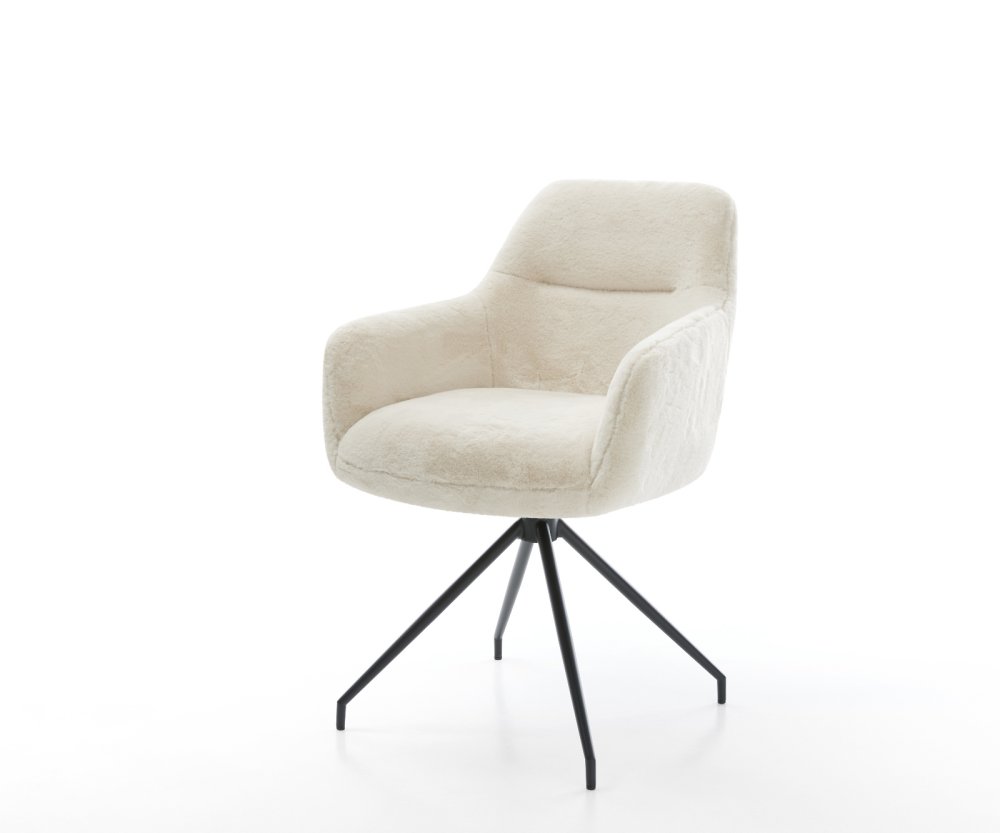 Jedálenská stolička Pejo-Flex plyšový manšester krémovo biela krížová