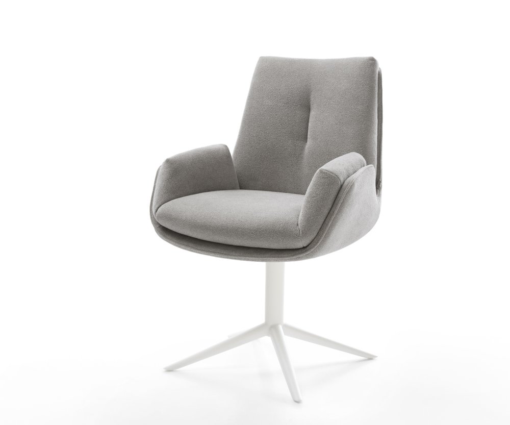 Jedálenská stolička Clea-Flex texturovaná látka mäkký sivá krížová