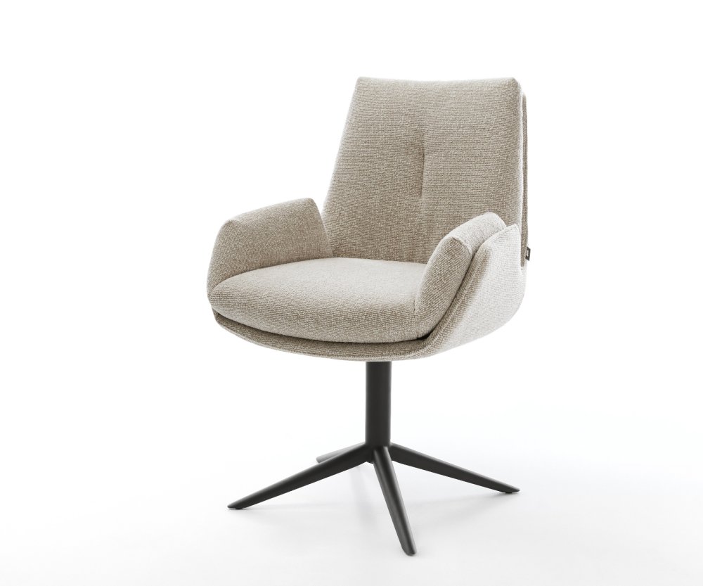 Jedálenská stolička Clea-Flex tkanina mäkký béžová podstava krížová