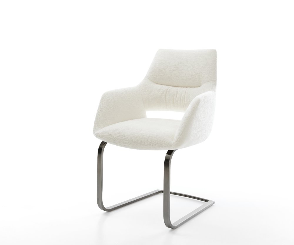 Konzolová jedálenská stolička Yago-Flex s opierkami bouclé mäkký