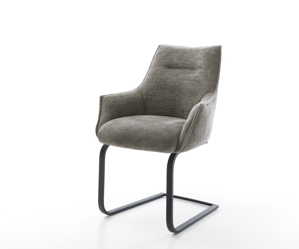 Konzolová jedálenská stolička Alja-Flex s opierkami bouclé mäkký