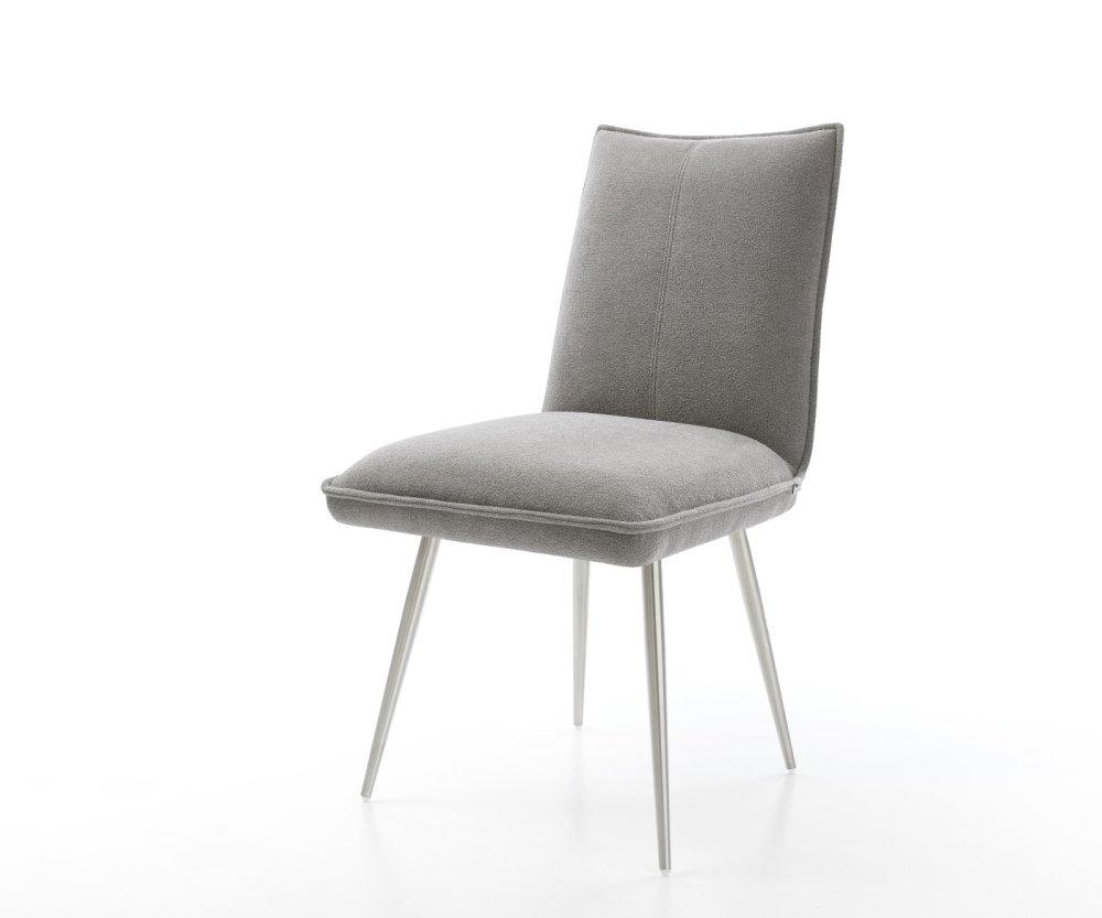 Jedálenská stolička Lelio-Flex štruktúrovaná látka mäkký sivá 4-nohá