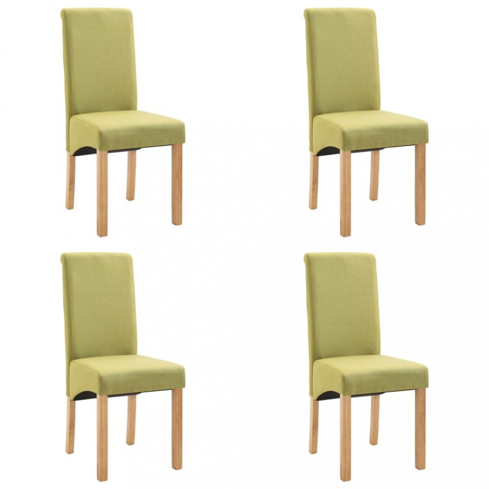 Jídelní židle 4 ks látka / dřevo Dekorhome Zelená