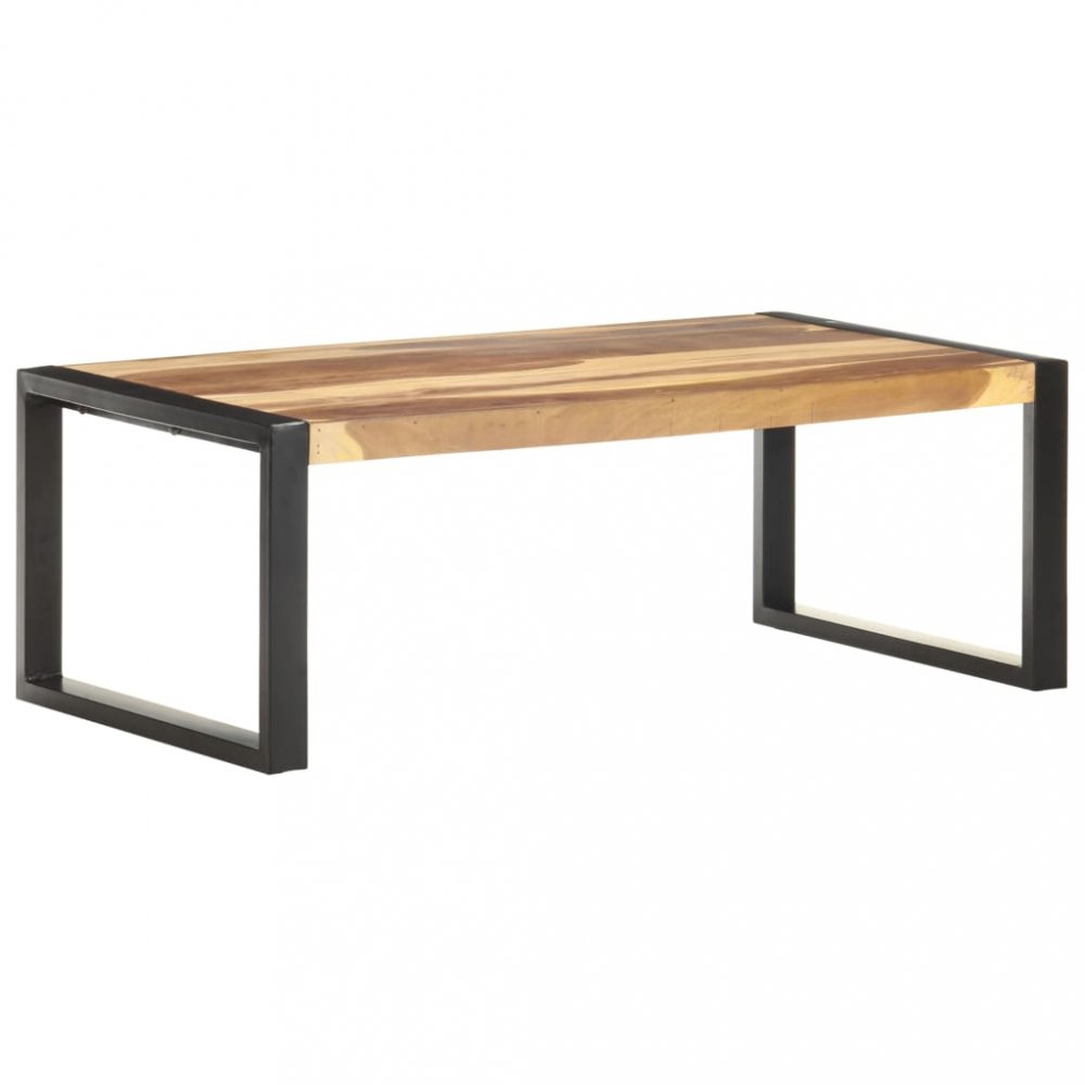 Konferenční stolek masivní dřevo / kov Dekorhome Černá