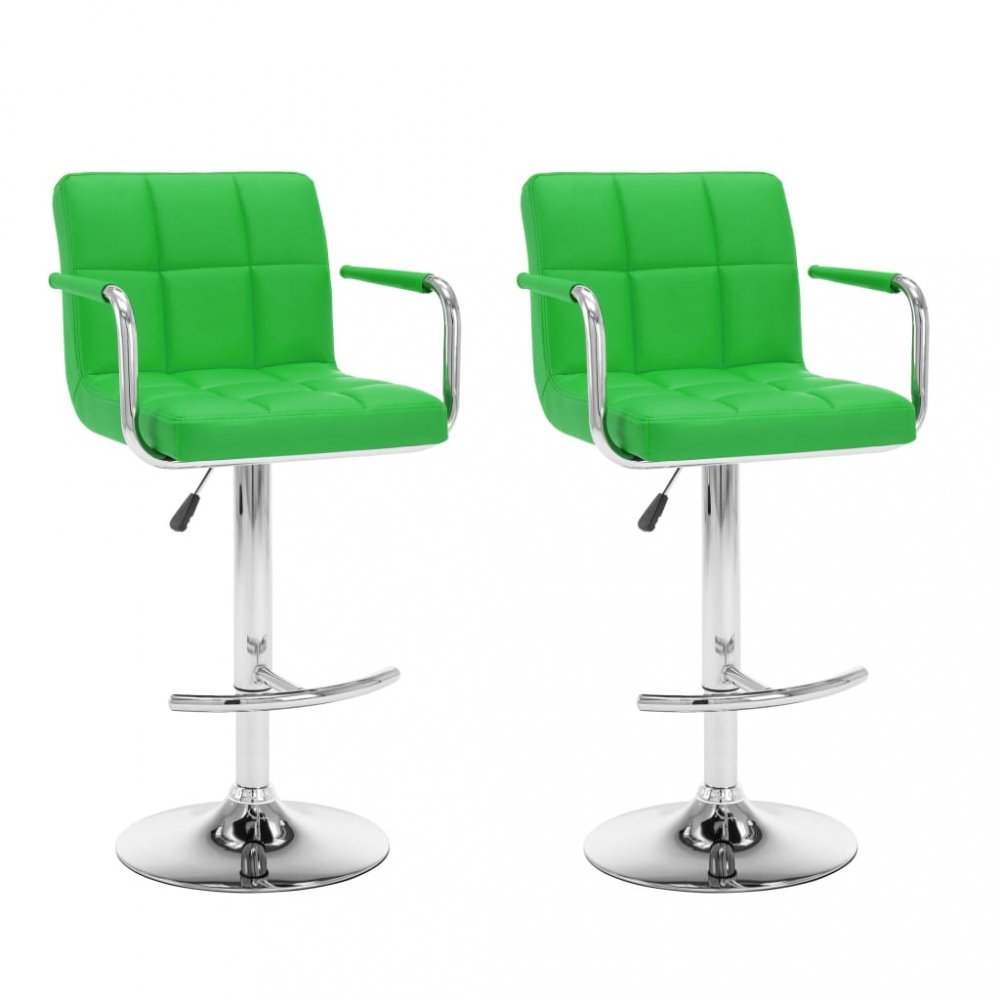 Barové židle 2 ks umělá kůže / kov Dekorhome Zelená