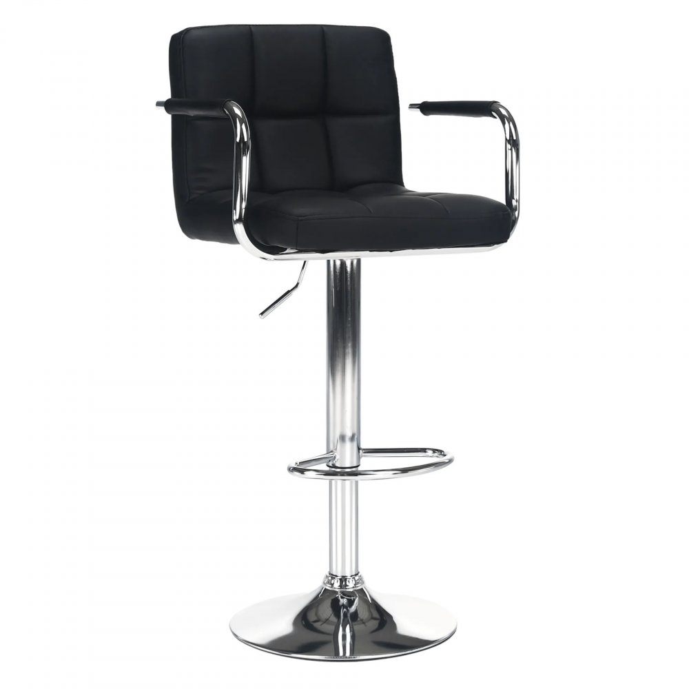 E-shop Barová stolička LEORA 2 NEW ekokoža / kov Tempo Kondela Čierna