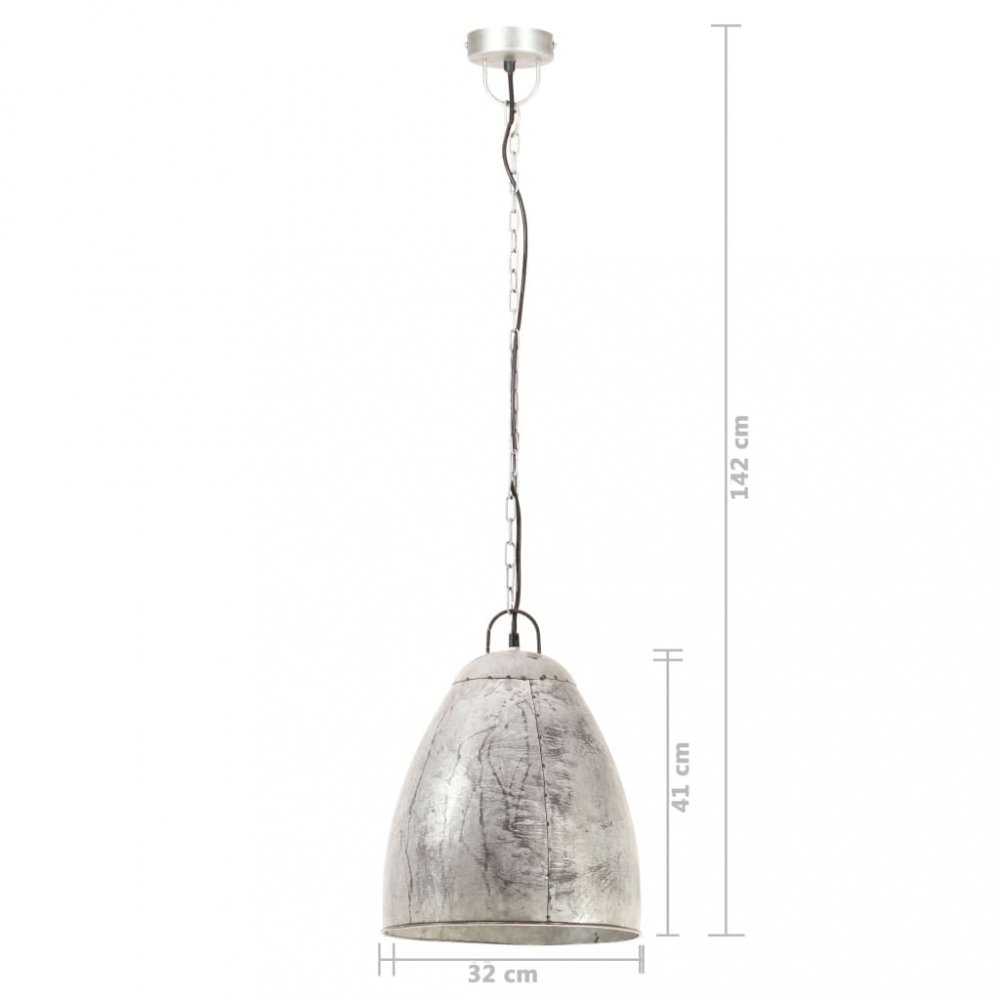 E-shop Závěsná lampa stříbrný kov  32 cm,Závěsná lampa stříbrný kov  32 cm