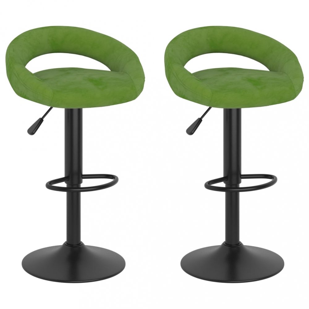 E-shop Barová židle 2 ks samet / kov  Světle zelená,Barová židle 2 ks samet / kov  Světle zelená