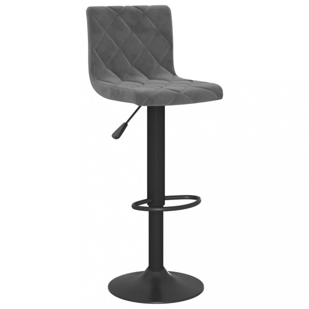 E-shop Barová židle samet / kov  Tmavě šedá,Barová židle samet / kov  Tmavě šedá
