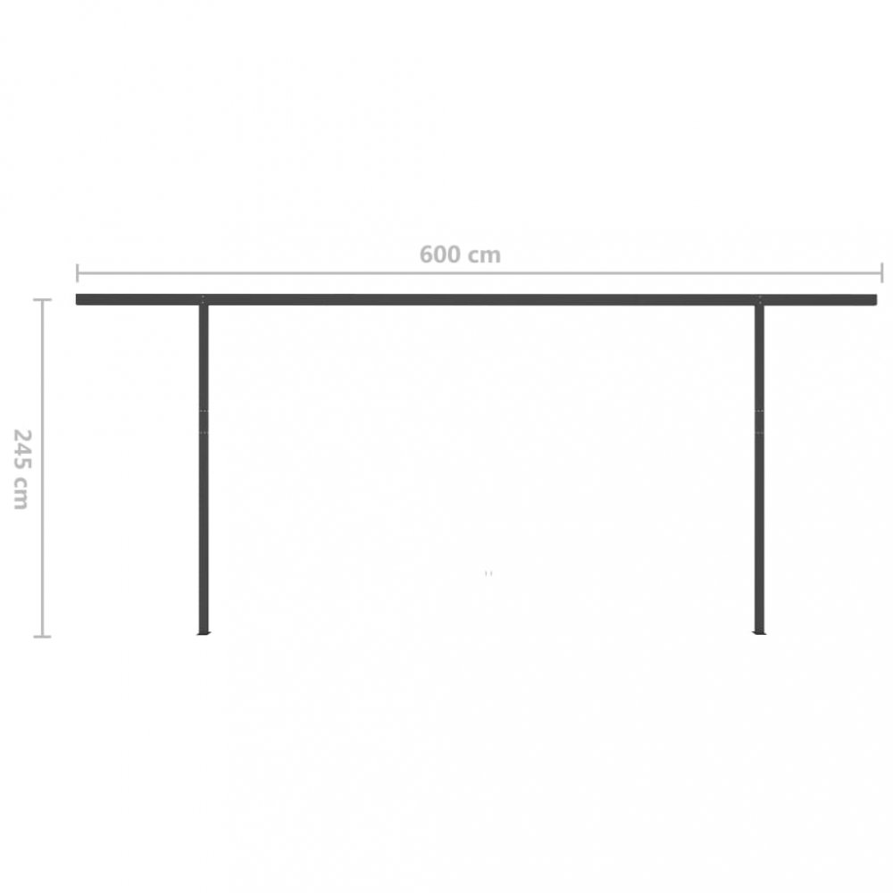 Ručne zaťahovacia markíza so stĺpikmi 450x350 cm Dekorhome Krémová