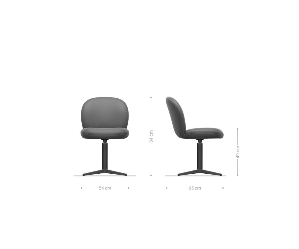 Jídelní židle Nube-Flex bouclé Bílá podnož černá otočná o 360° Obrázek