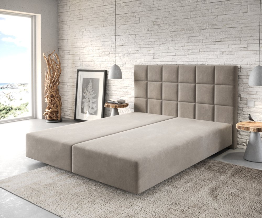 Boxspring posteľ Dream-Fine 160x200 cm z mikrovlákna béžová