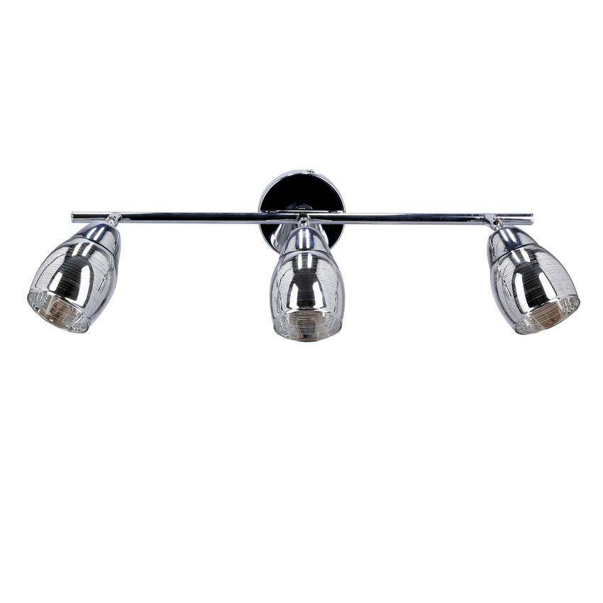 Stropná lampa Virginia s chrómovým pásikom, zrkadlové tienidlo e14