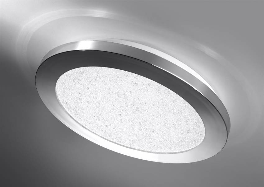 Kúpeľňová stropná lampa PIXEL minimalistická - strieborný chróm 22,5 cm - okrúhla LED stropná lampa so stmievaním 3000K 12W IP441