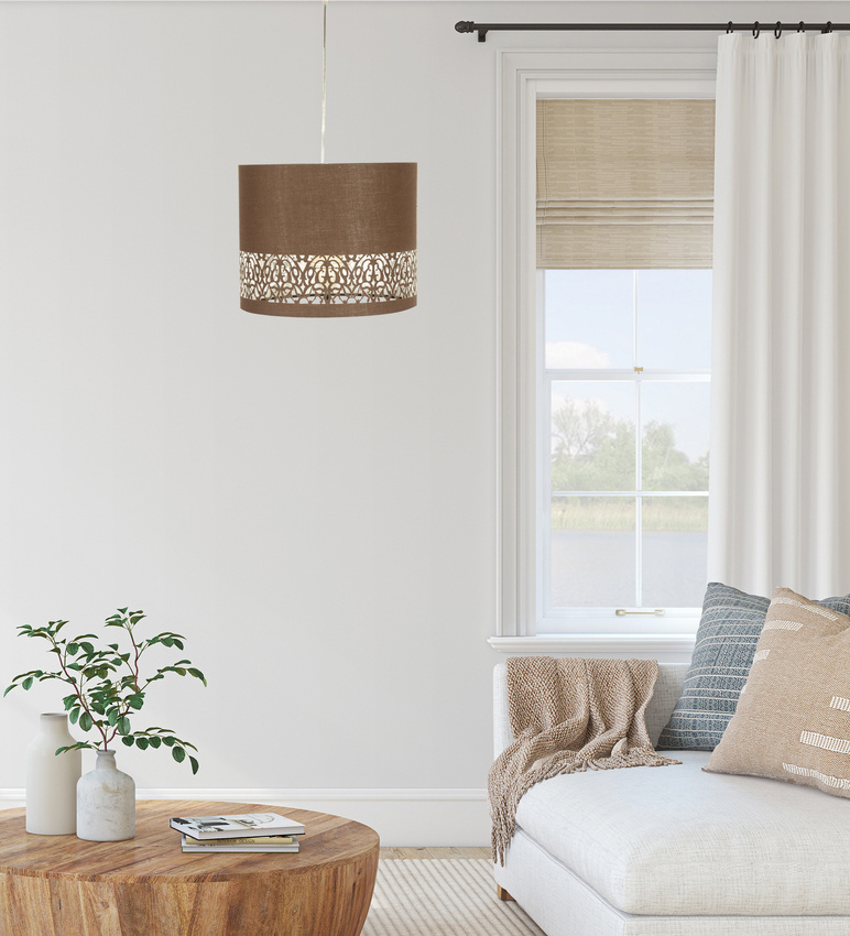 Závesná stropná lampa 1X60W hnedá ARABESCA