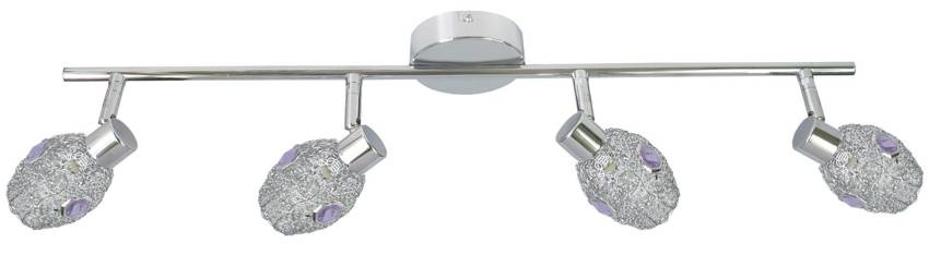 Zlatá stropná lampa 4X40W G9 fialová chróm