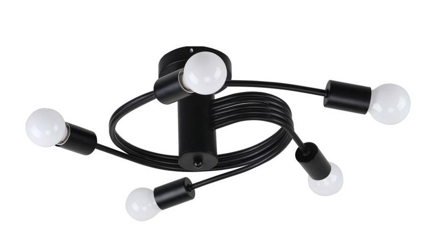 Stropná lampa čierna 5xE27 Filetta