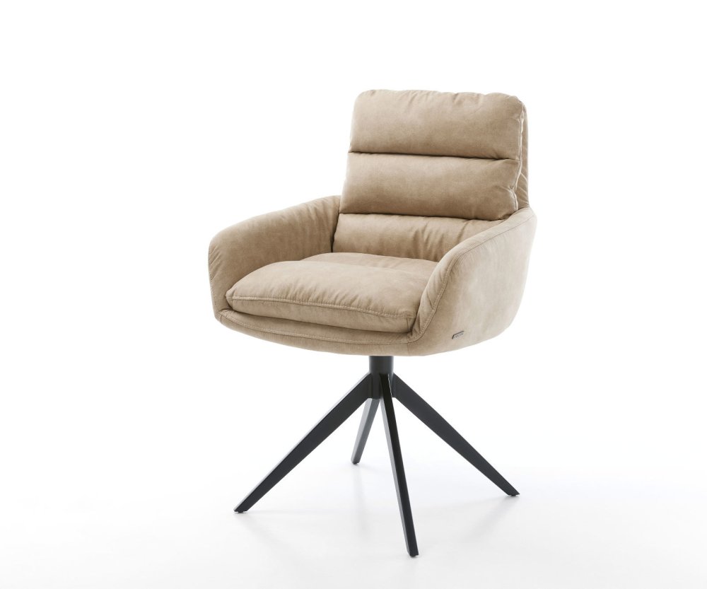 Abelia-Flex jedálenská stolička s podrúčkami béžová vintage krížová