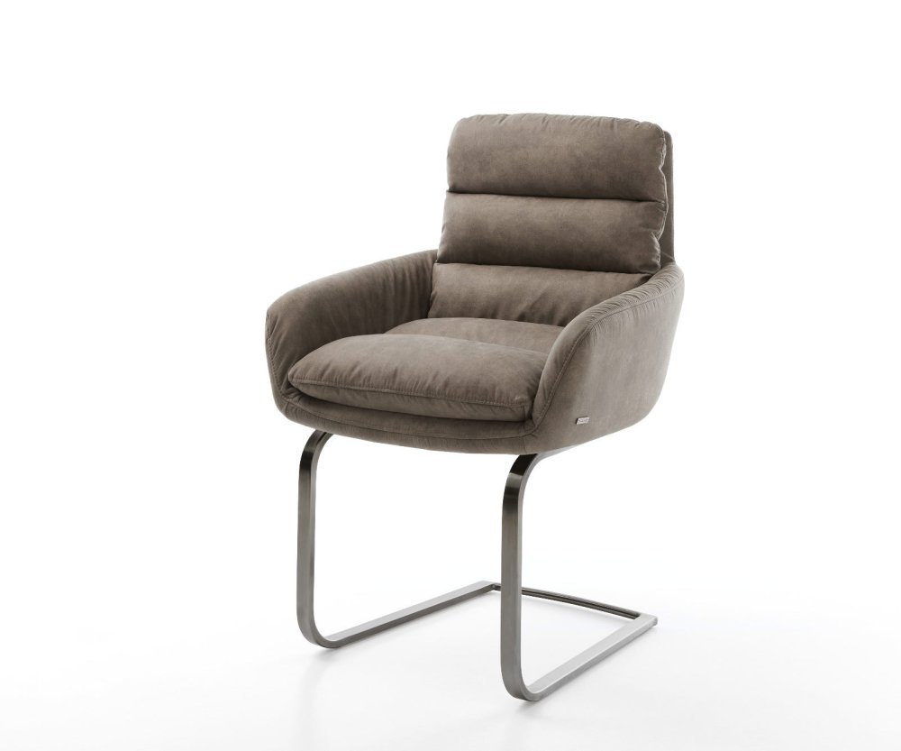 Konzolové kreslo Abelia-Flex s podrúčkami z mikrovlákna taupe Vintage