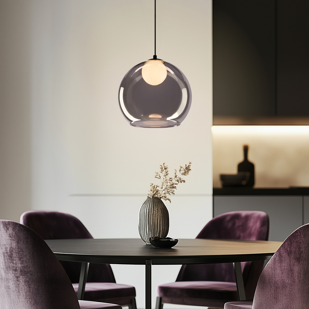 Stropná lampa Brin čierna 1x15W G9 dymová s bielym tienidlom