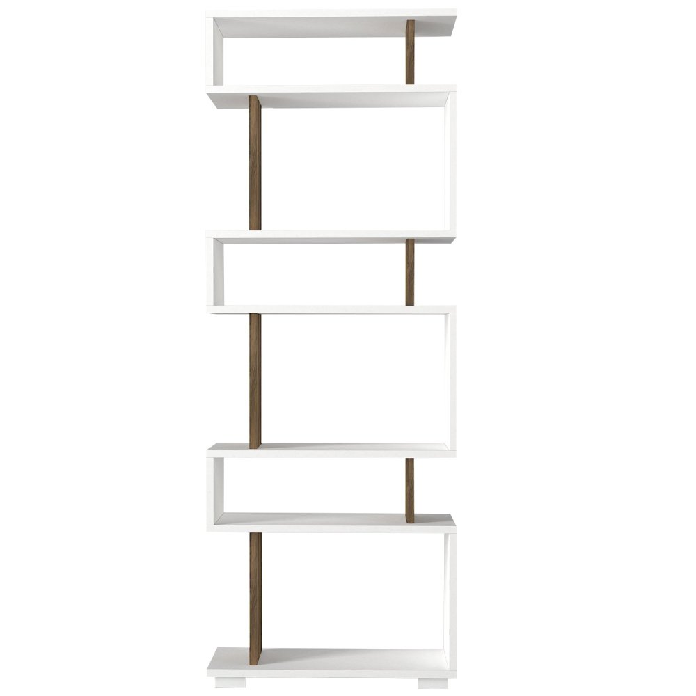 Knihovna Blok - White, Walnut (obrázek 5)