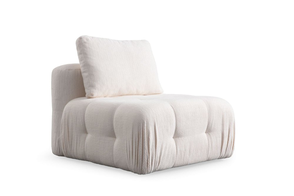 Rohová sedací souprava Amaris 3 Seater With Pouffe - White (obrázek 10)