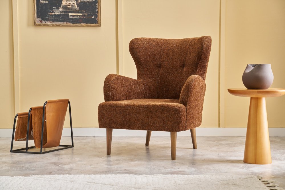 Kreslo ušiak Karina Prestij - Brown, Copper