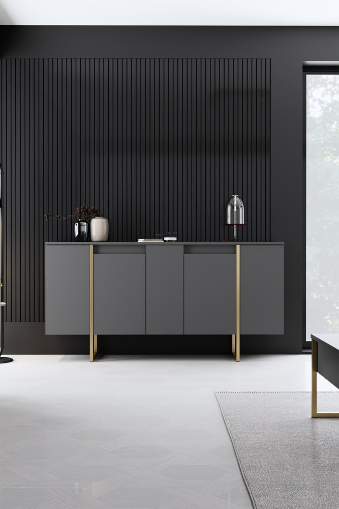 Konzolový stolek Luxe - Anthracite, Gold (obrázek 9)