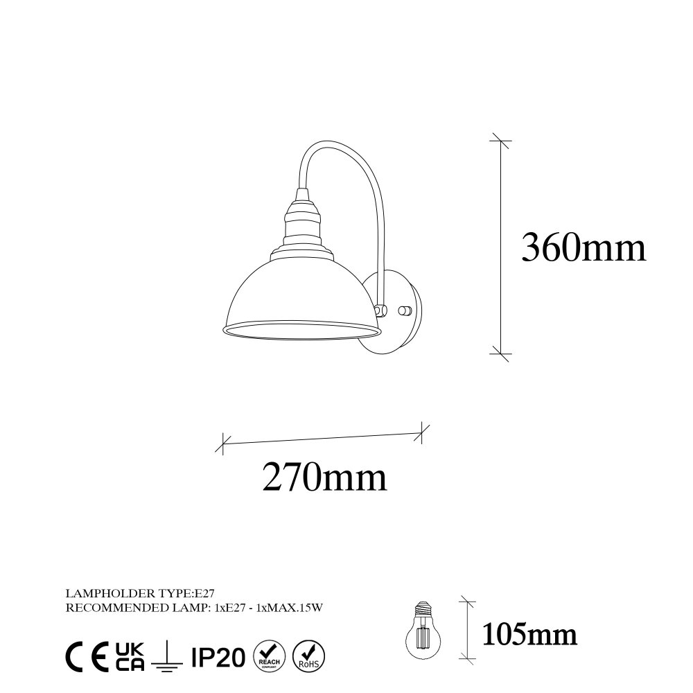 Nástěnná lampa Varzan - 10840 (obrázek 5)