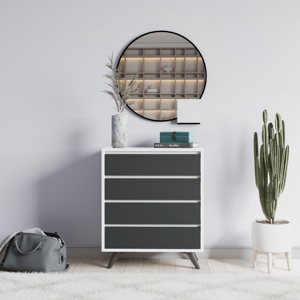 Komoda Suvera - White, Anthracite (obrázek 4)