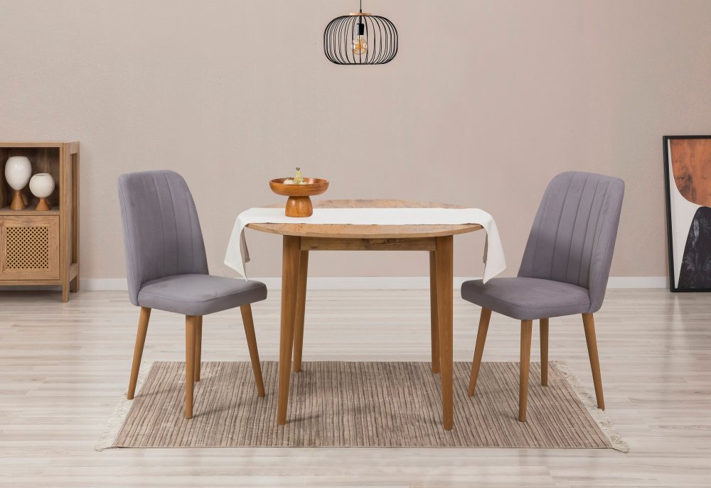 Jedálenský set s rozkladacím stolom a stoličkami (3 kusy) Vina 0701 - Atlantic Pine, Grey