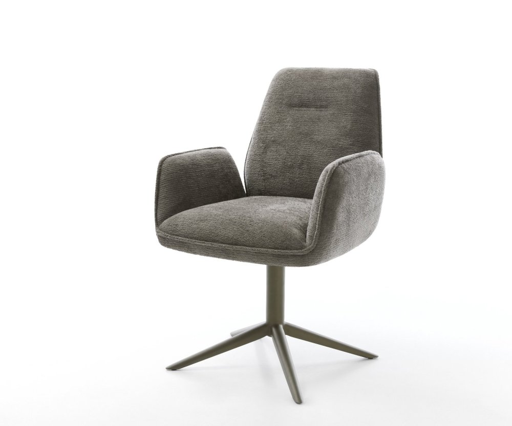 Jedálenská stolička Zoa-Flex bouclé mäkký tmavobéžová podstava efekt