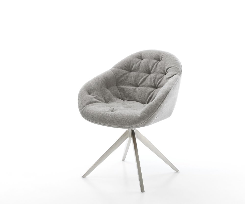 Jídelní židle Gaio-Flex strukturovaná látka Měkký šedá křížová