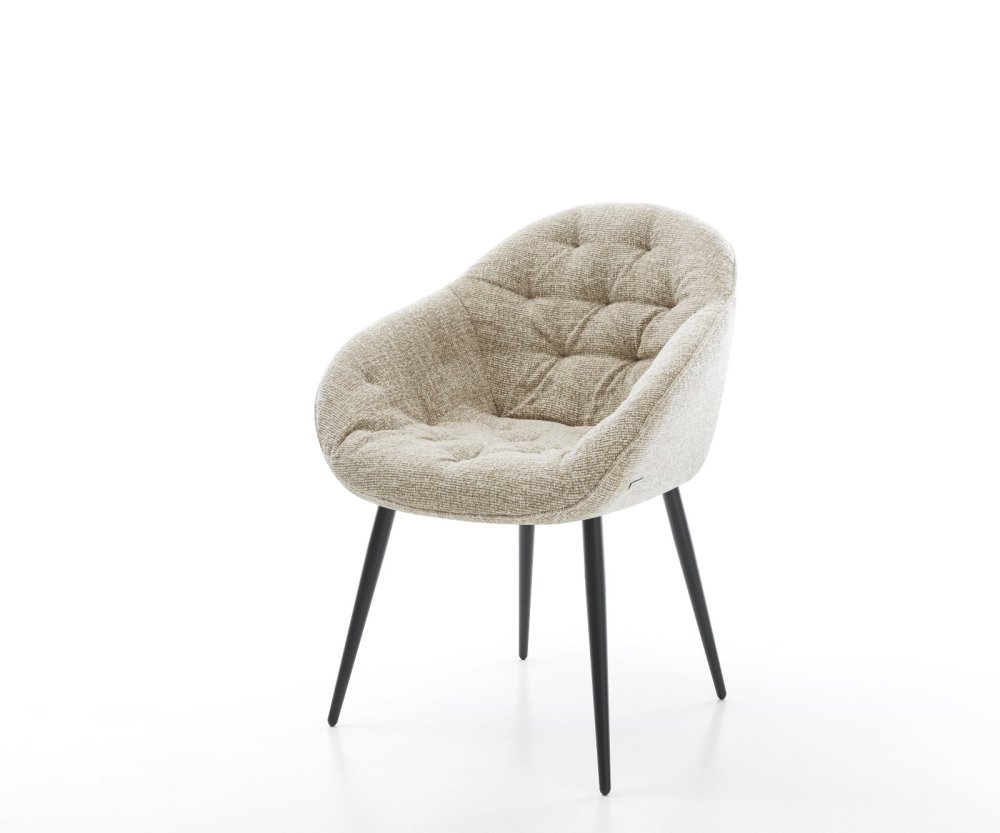 Jedálenská stolička Gaio-Flex tkanina mäkký béžová 4-nohá zúžená