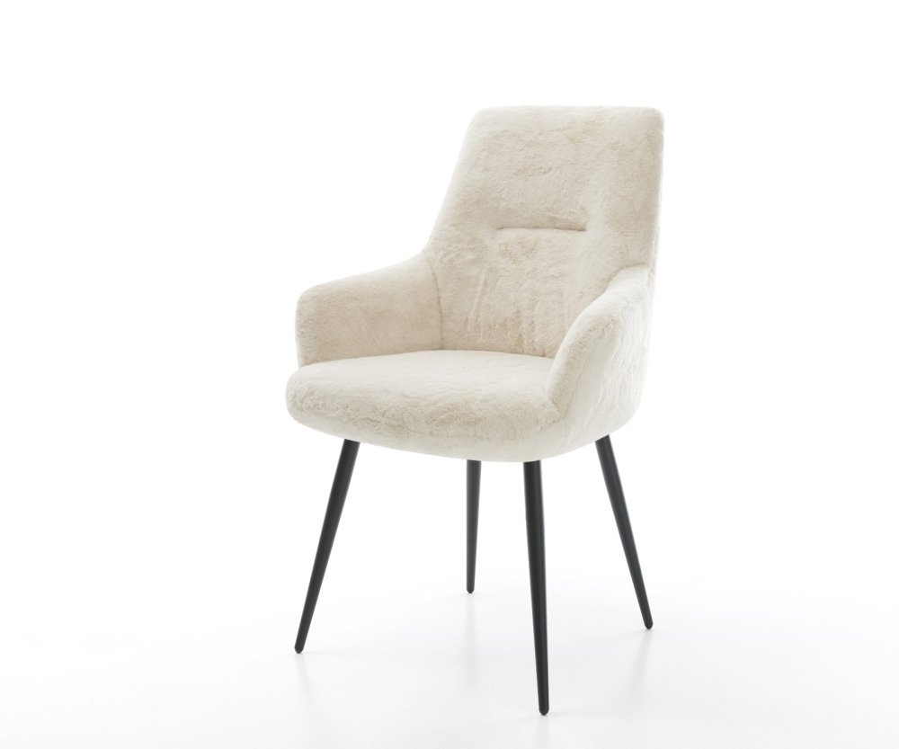 Jedálenská stolička Zelia-Flex s opierkami plyšový manšester krémovo