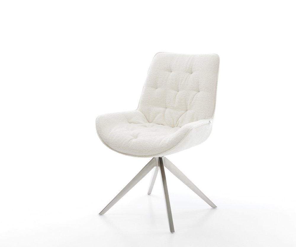 Jedálenská stolička Taimi-Flex bouclé mäkký béžová krížová podstava