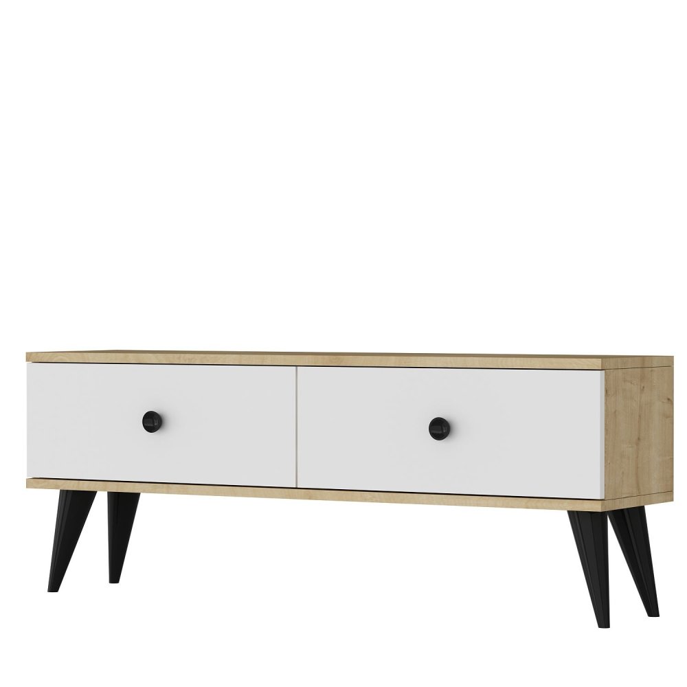 TV stolek Mona 120 - Sapphire Oak, White (obrázek 5)