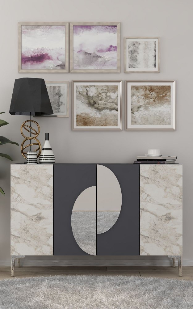 Konzolový stolík Afra KM120 - Anthracite, Silver