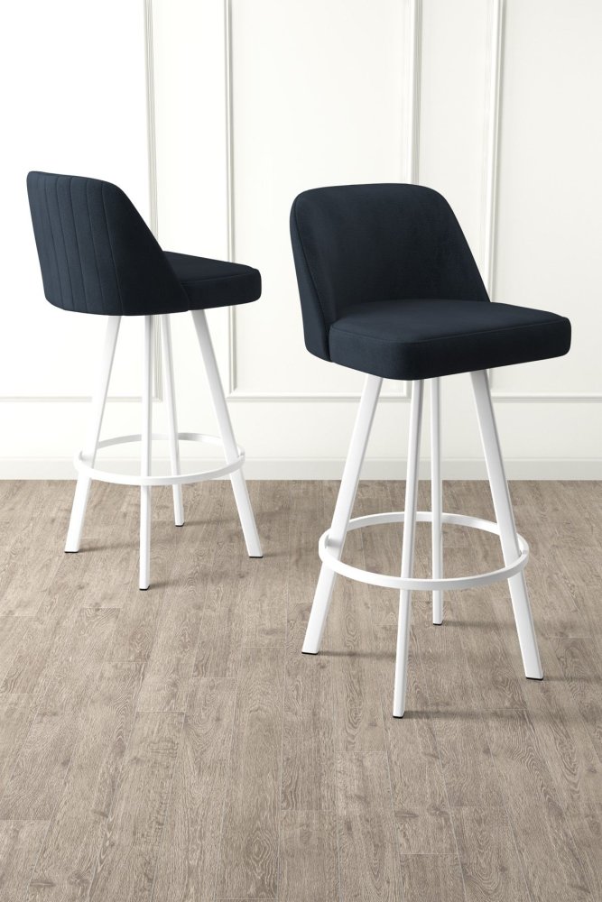 Bar Stool Set (4 Pieces) Atex - Anthracite, White