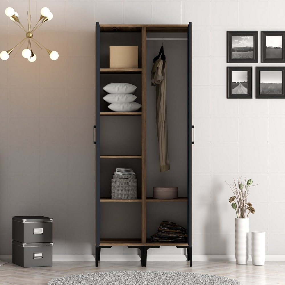 Šatní skříň Kumsal SS - Walnut, Anthracite (obrázek 5)