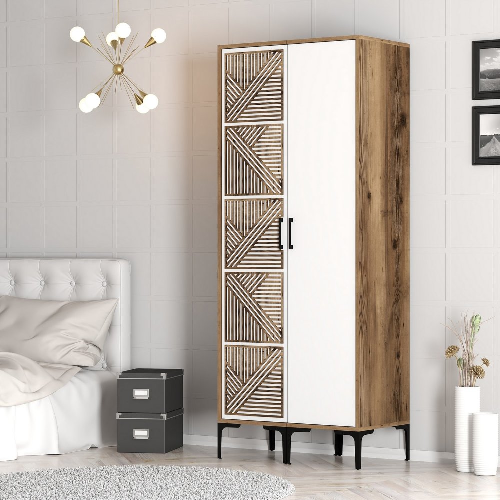 Šatníková skriňa Kumsal PS - Walnut, White