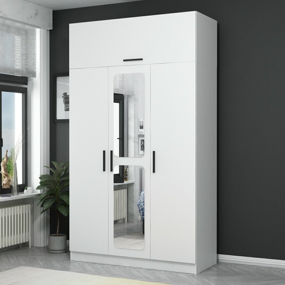 Šatníková skriňa Kale 3 Kapak Aynalı 235 - White