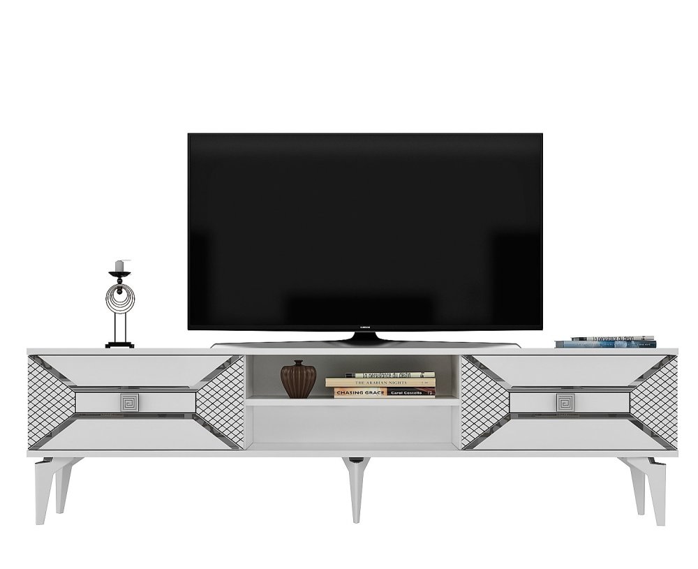 TV stolík Yumedi - White, Silver
