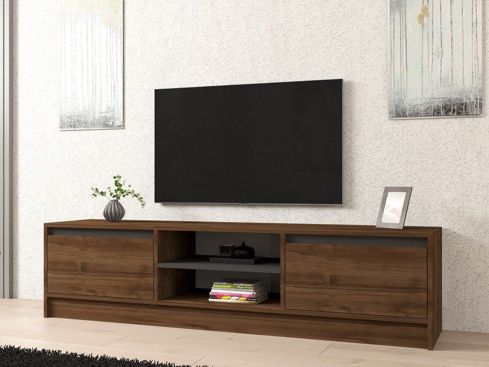 TV stolík Olça - Walnut, Anthracite