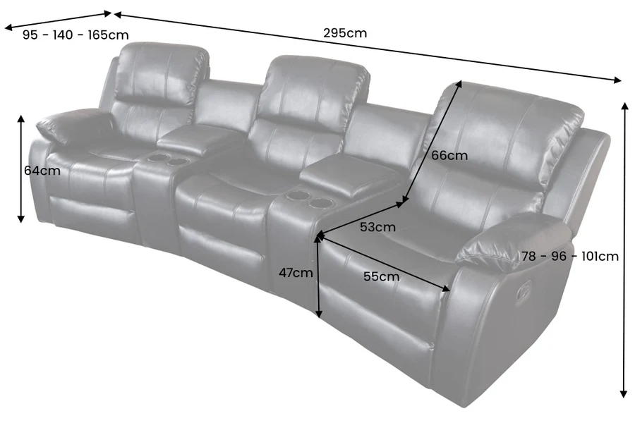 Trojité polohovací TV křeslo KYKLOP Dekorhome Černá Obrázek