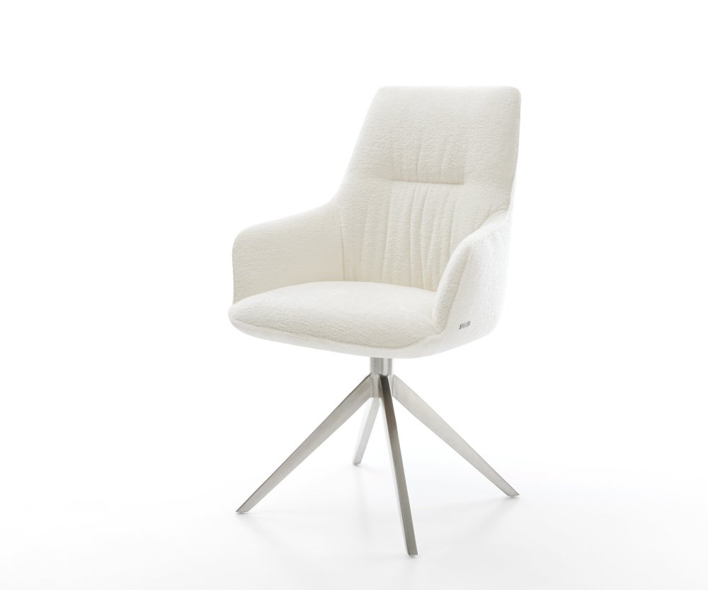 Jedálenská stolička Zelia-Flex s opierkami bouclé mäkká béžová krížová