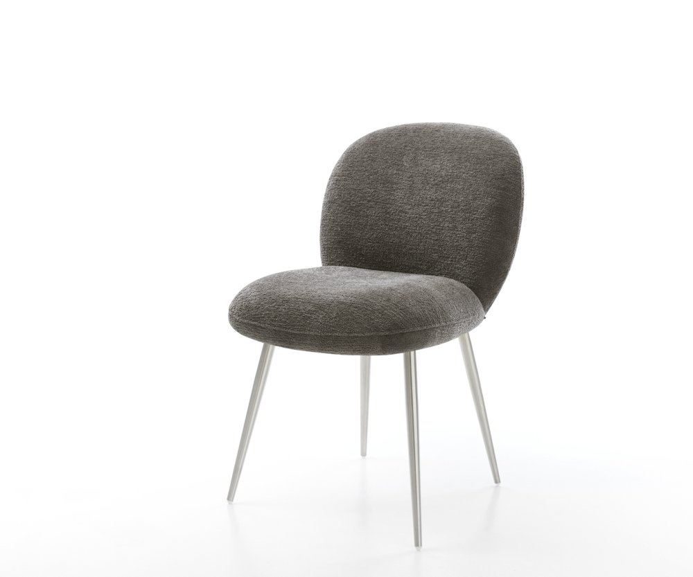 Jedálenská stolička Nube-Flex bouclé mäkký tmavobéžová 4-nohá zúžená