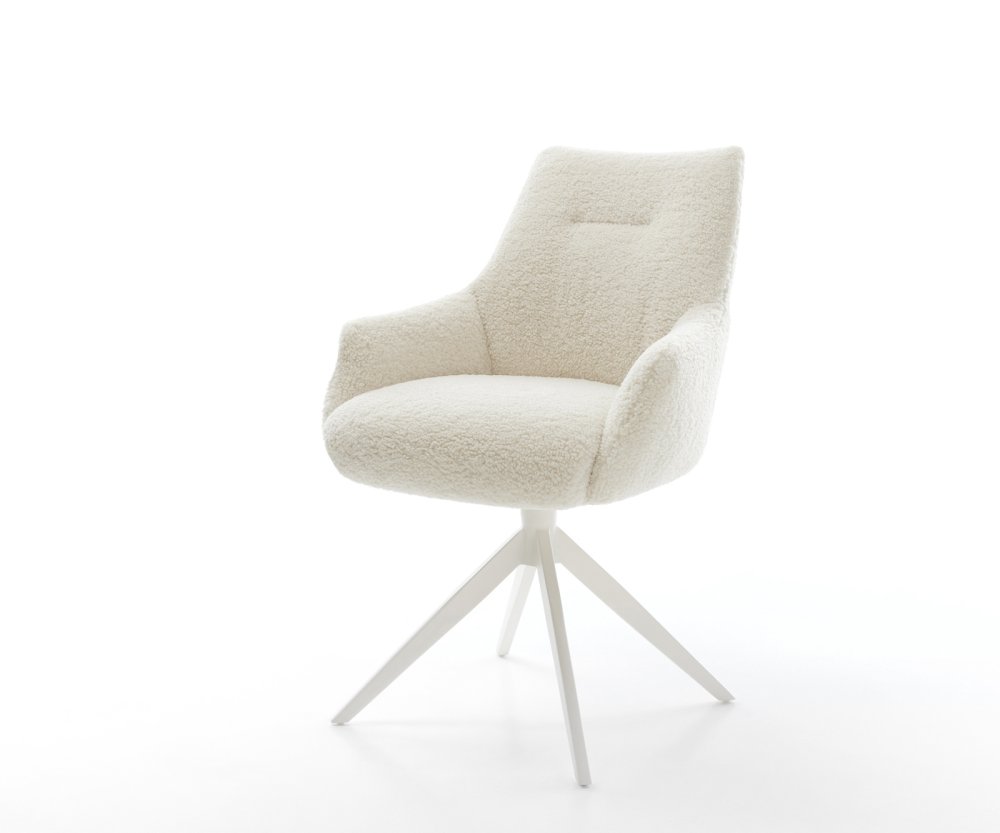 Jedálenská stolička Alja-Flex s opierkami teddy látka béžová krížová